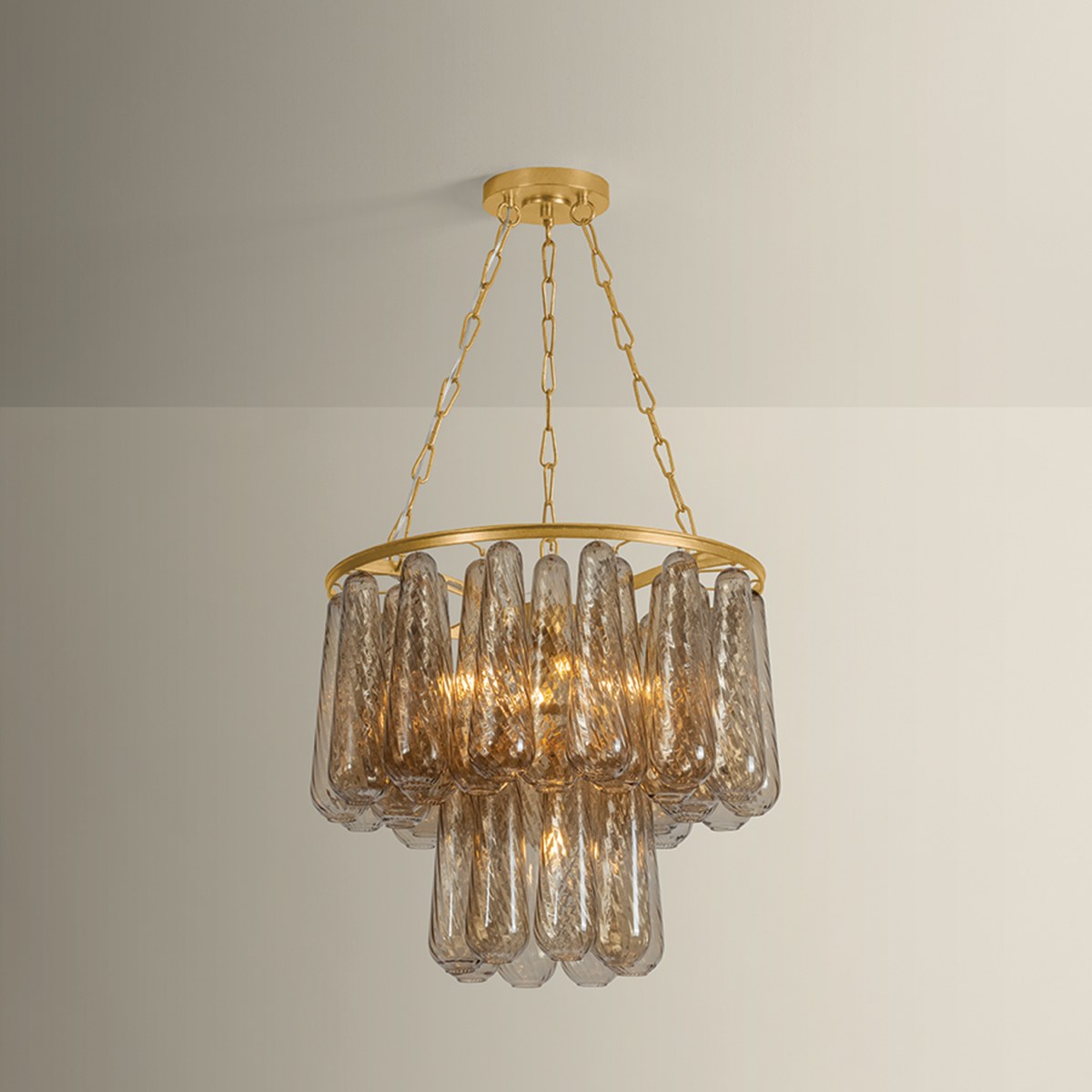 Corbett Milos 5-Light Chandelier Vintage Gold Leaf