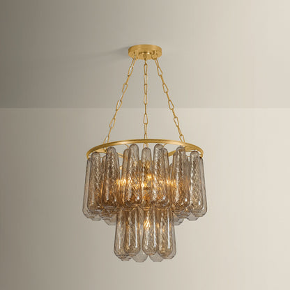Corbett Milos 5-Light Chandelier Vintage Gold Leaf
