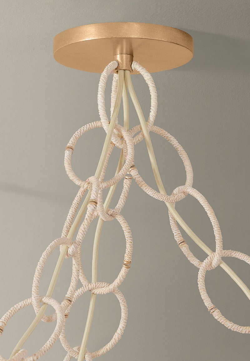 Corbett Piasu Chandelier Champagne Leaf