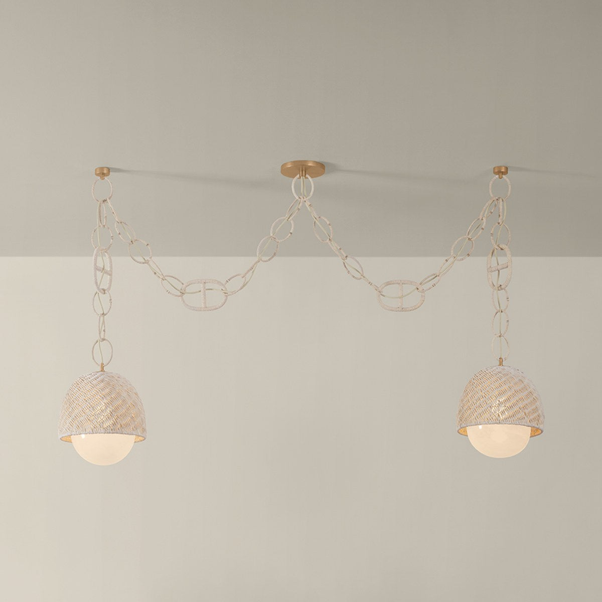 Corbett Piasu Linear Pendant Champagne Leaf