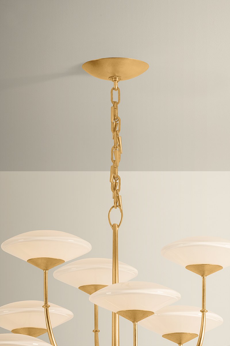 Corbett Pluro 46" Chandelier Vintage Gold Leaf