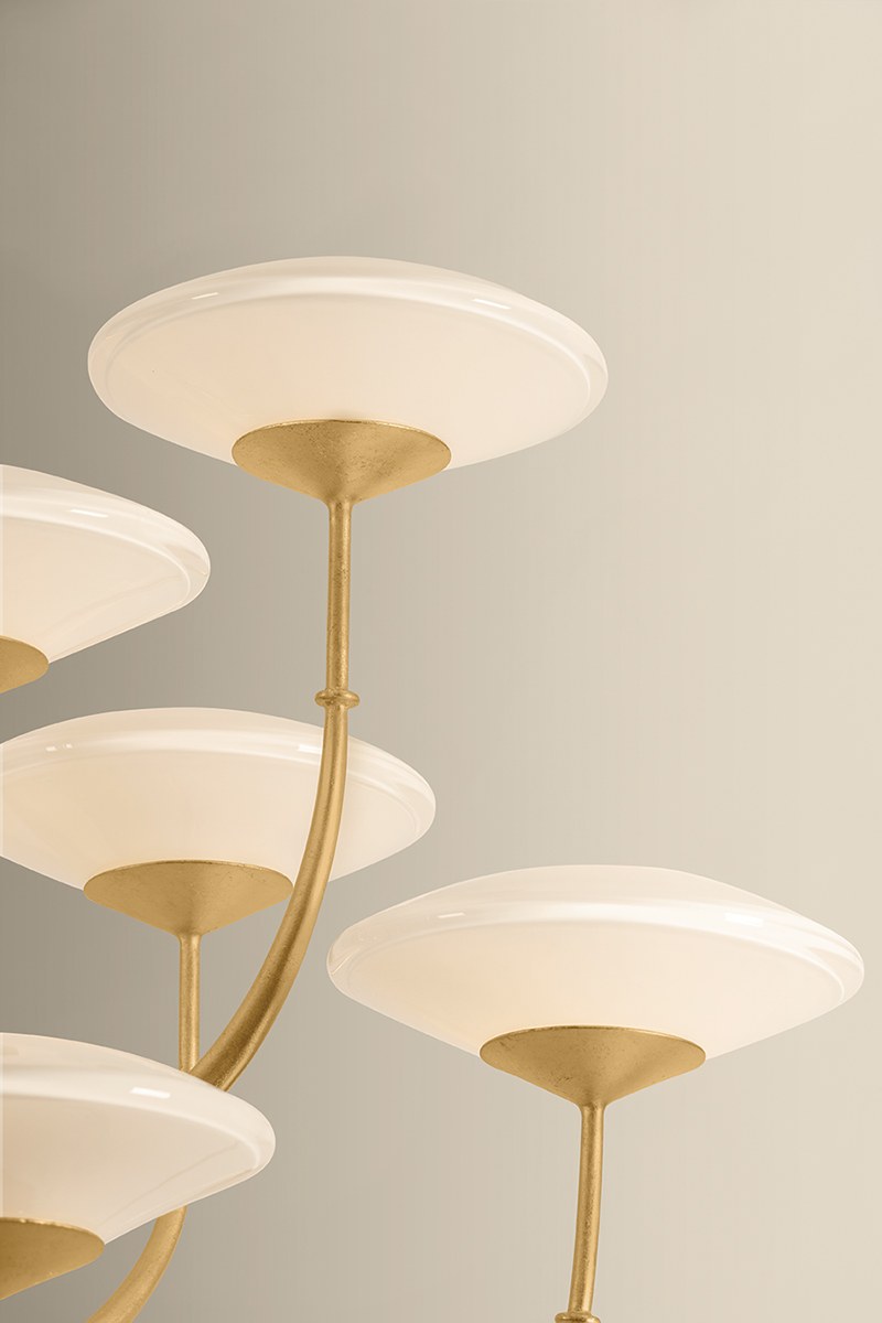 Corbett Pluro 46" Chandelier Vintage Gold Leaf