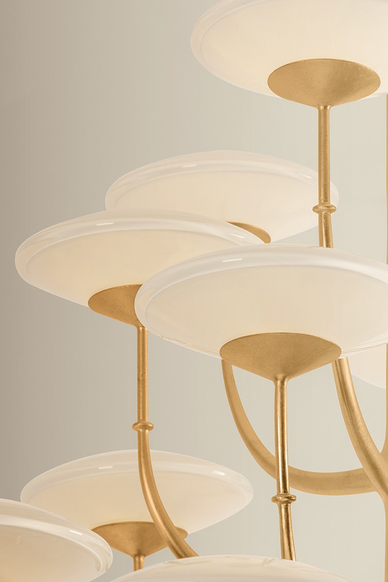 Corbett Pluro 46" Chandelier Vintage Gold Leaf