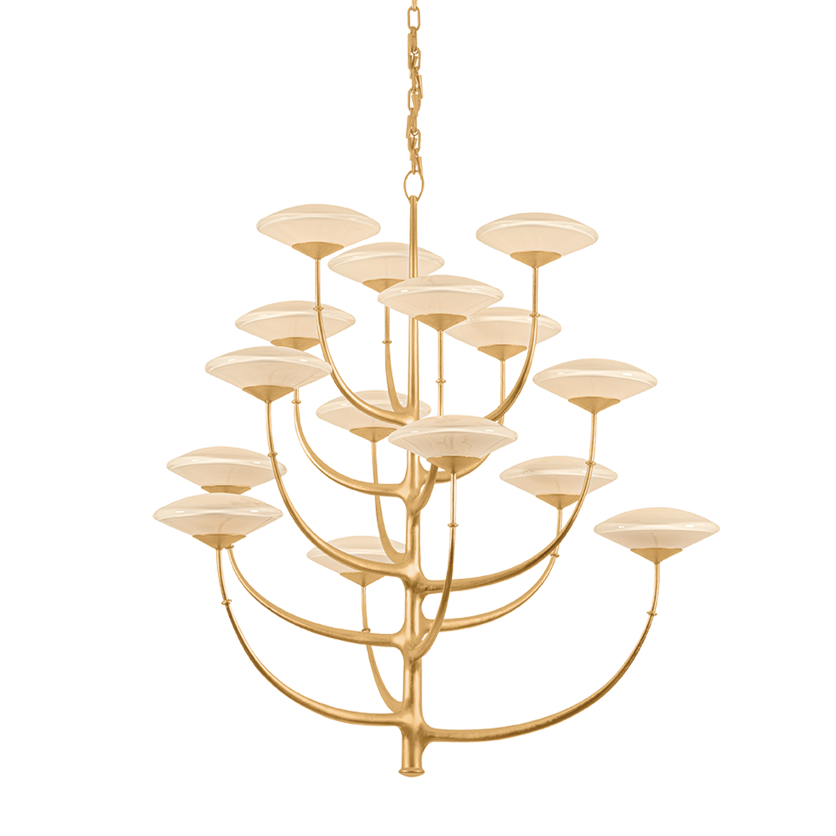 Corbett Pluro 46" Chandelier Vintage Gold Leaf