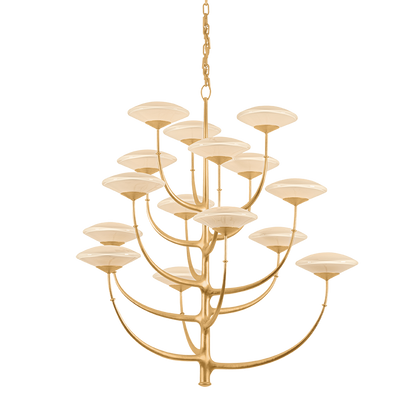 Corbett Pluro 46" Chandelier Vintage Gold Leaf