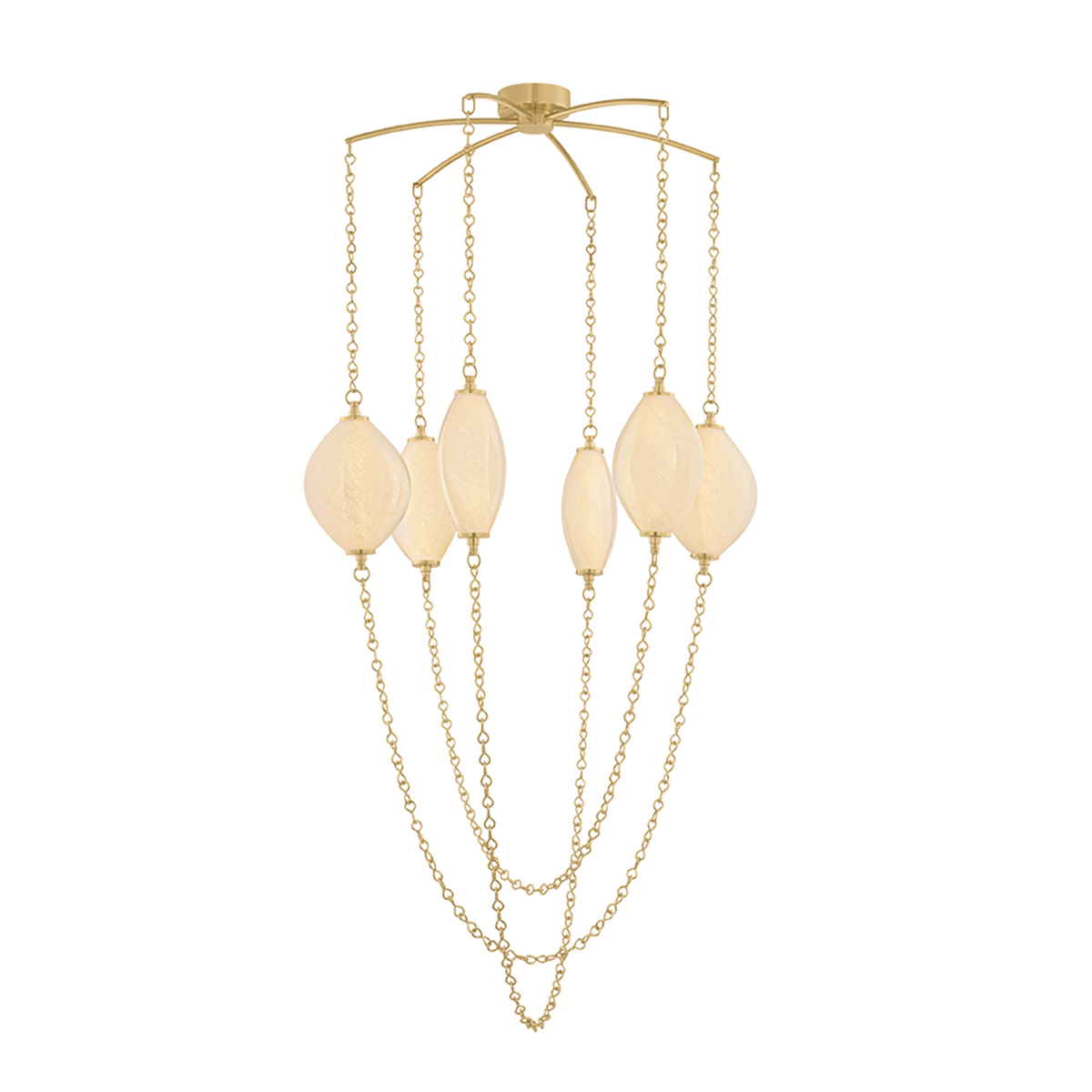 Corbett Positano 39" Chandelier Vintage Brass