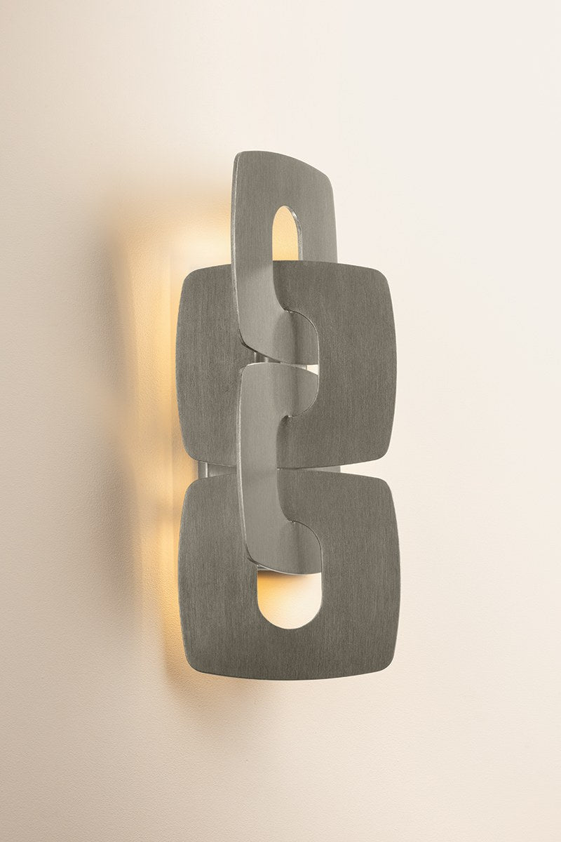 Corbett Trentino Wall Sconce Stria Silver Leaf