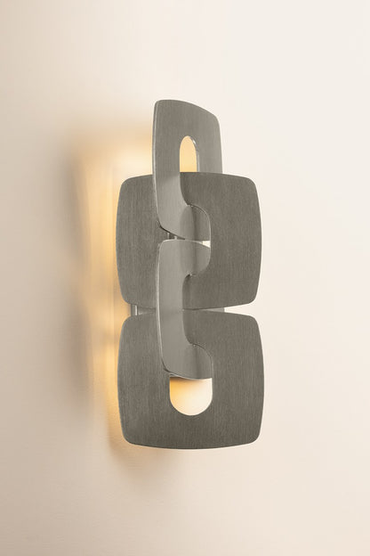 Corbett Trentino Wall Sconce Stria Silver Leaf