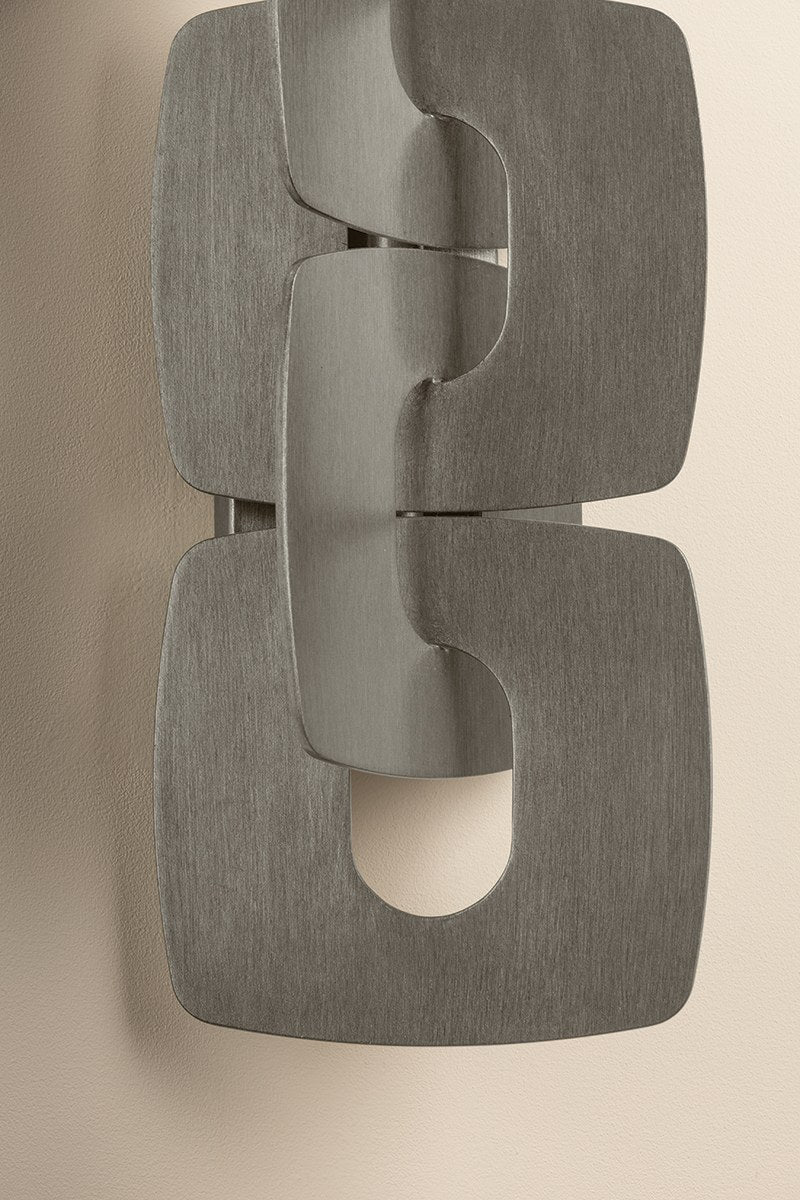 Corbett Trentino Wall Sconce Stria Silver Leaf