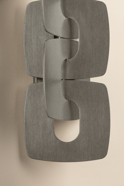 Corbett Trentino Wall Sconce Stria Silver Leaf