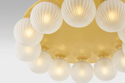 Corbett Vernazza 12-Light Flush Mount Vintage Polished Brass
