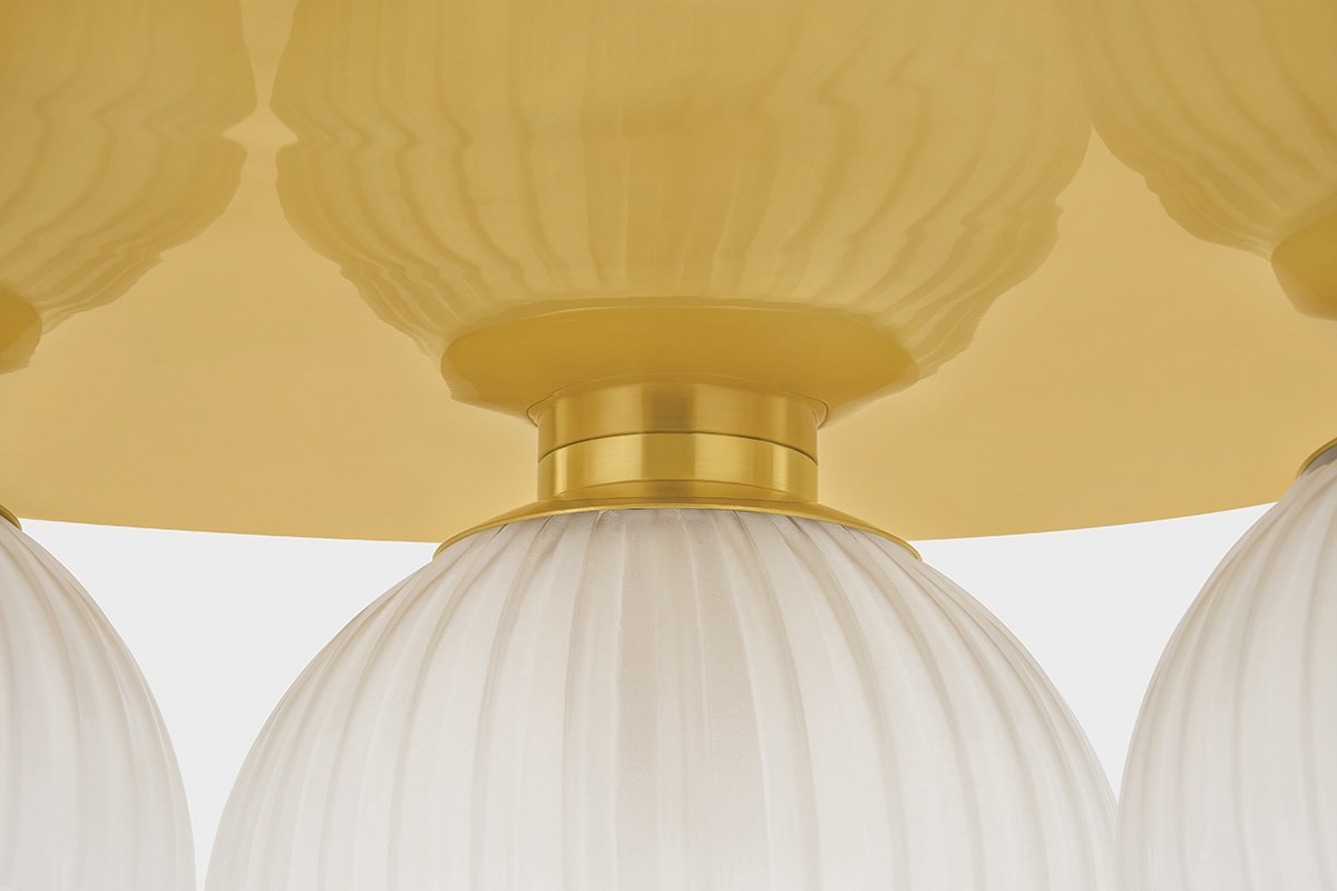 Corbett Vernazza 12-Light Flush Mount Vintage Polished Brass