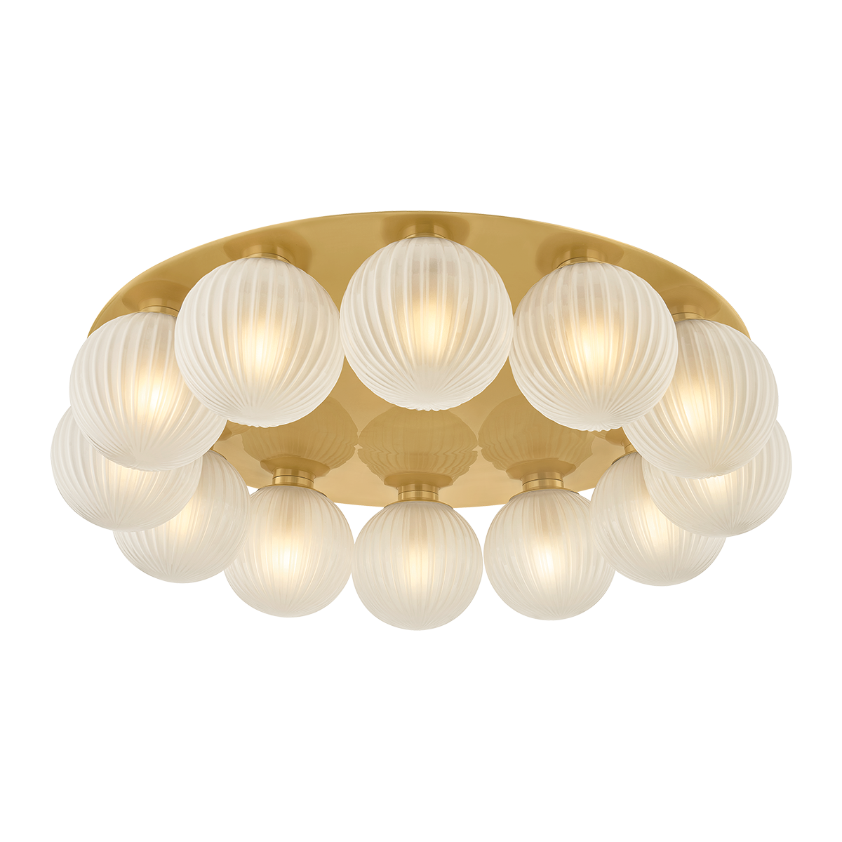 Corbett Vernazza 12-Light Flush Mount Vintage Polished Brass