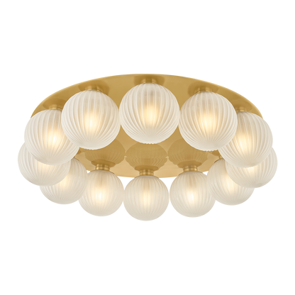 Corbett Vernazza 12-Light Flush Mount Vintage Polished Brass
