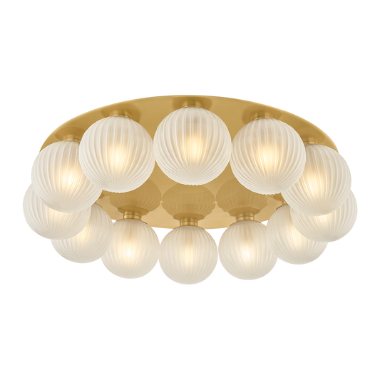 Corbett Vernazza 12-Light Flush Mount Vintage Polished Brass