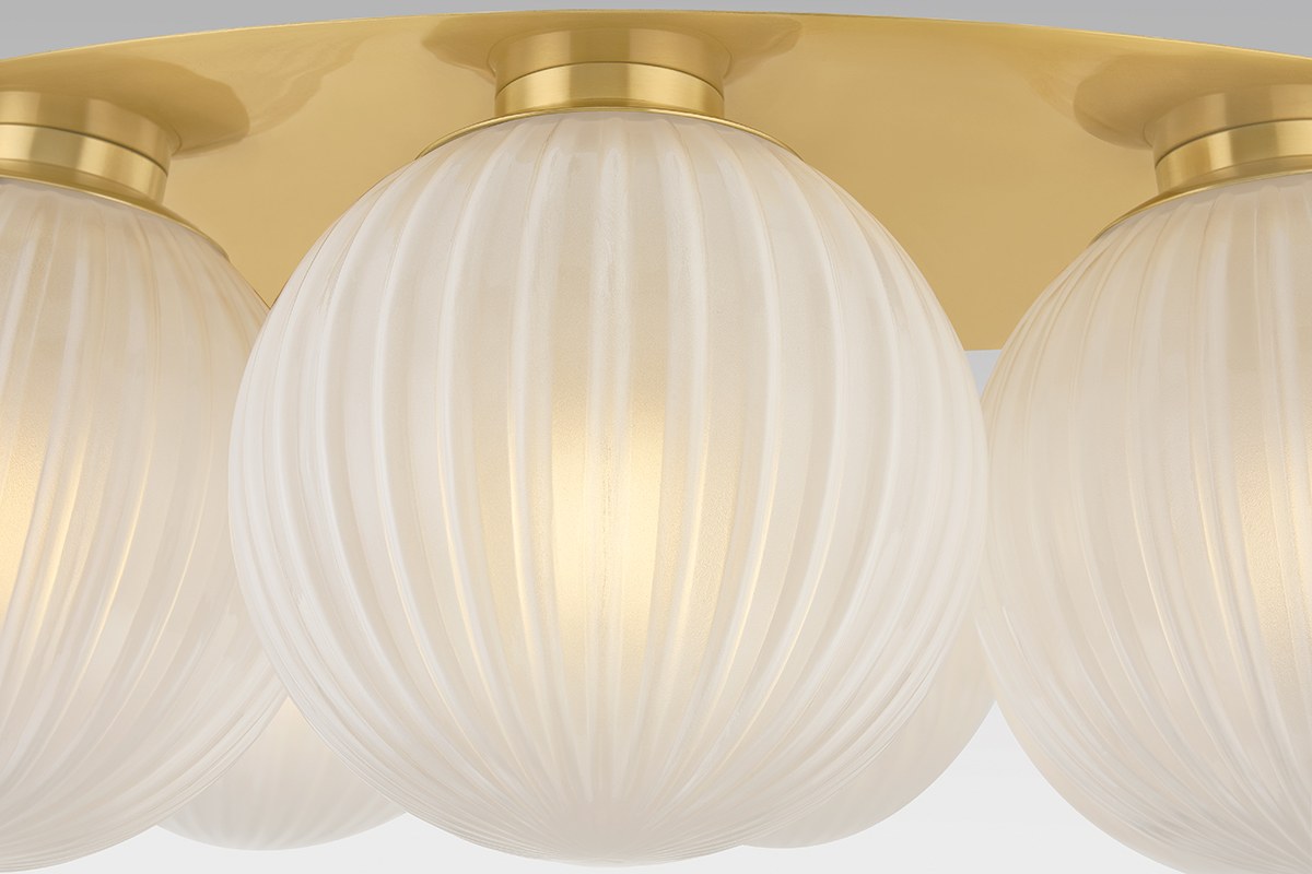 Corbett Vernazza 8-Light Flush Mount Vintage Polished Brass