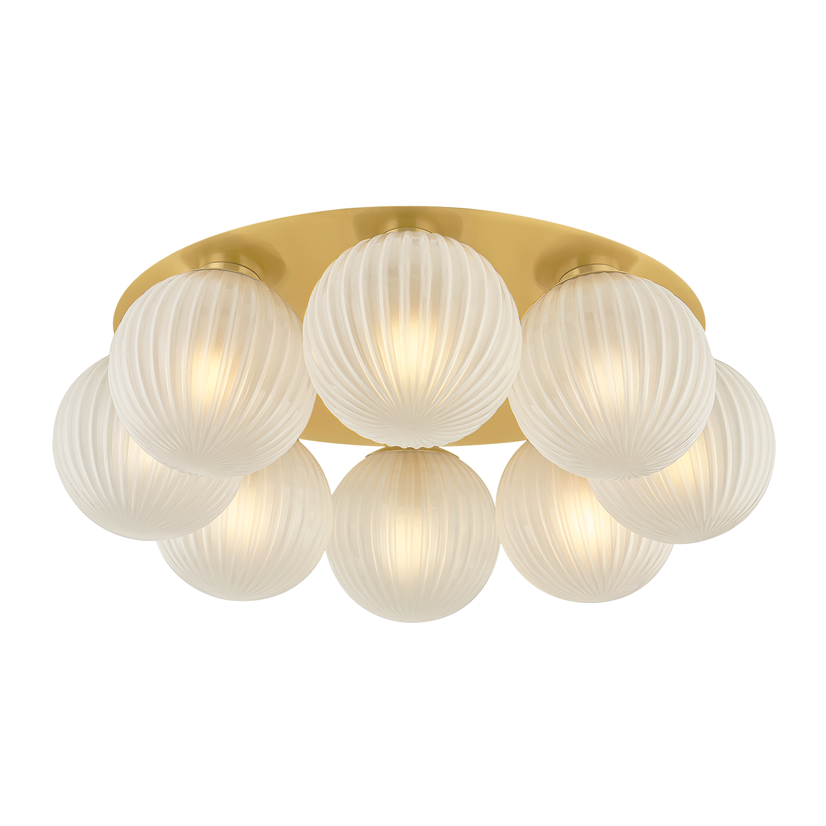 Corbett Vernazza 8-Light Flush Mount Vintage Polished Brass