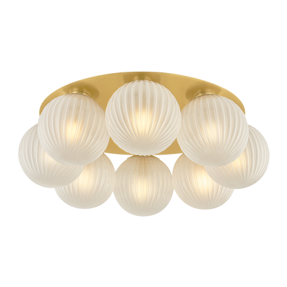 Corbett Vernazza 8-Light Flush Mount Vintage Polished Brass