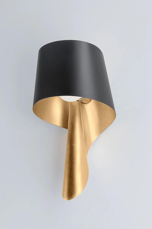Corbett Lucia Wall Sconce, 1-Light, Vintage Gold Leaf And Soft Black, 16.5"H (348-01-VGL/SBK 95EA)