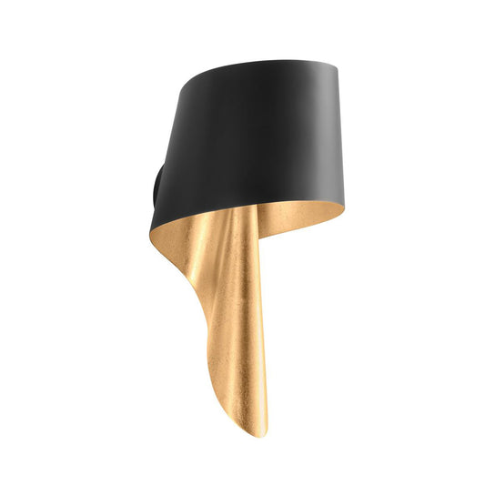 Corbett Lucia Wall Sconce Vintage Gold Leaf And Soft Black