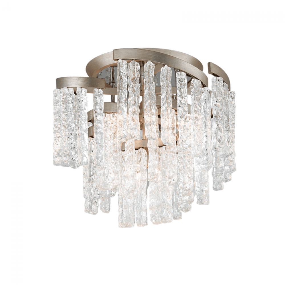 Corbett Mont Blanc Semi Flush Mount Modern Silver Leaf