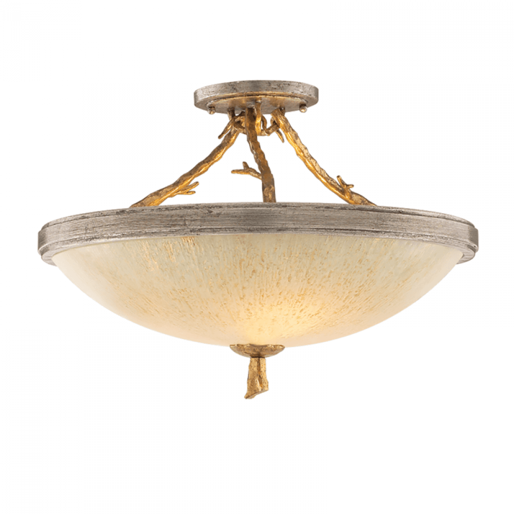Corbett Parc Royale Semi Flush Mount Gold And Silver Leaf