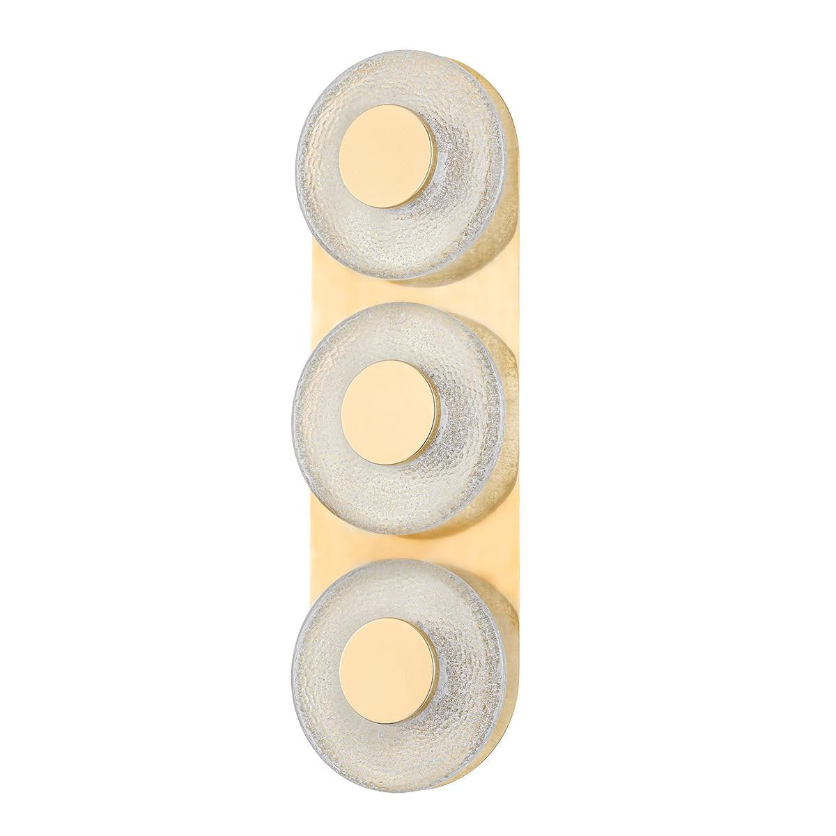 Corbett Pearl Wall Sconce, 3-Light, LED, Vintage Brass, 19.5"H (351-03-VB 95EM)
