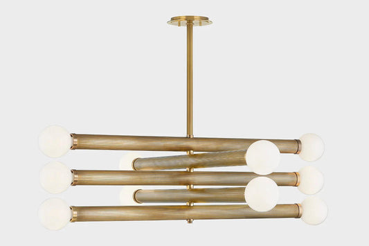 Corbett Pienza Chandelier, 10-Light, Brass, 50"W (373-50-VB CYAQ)