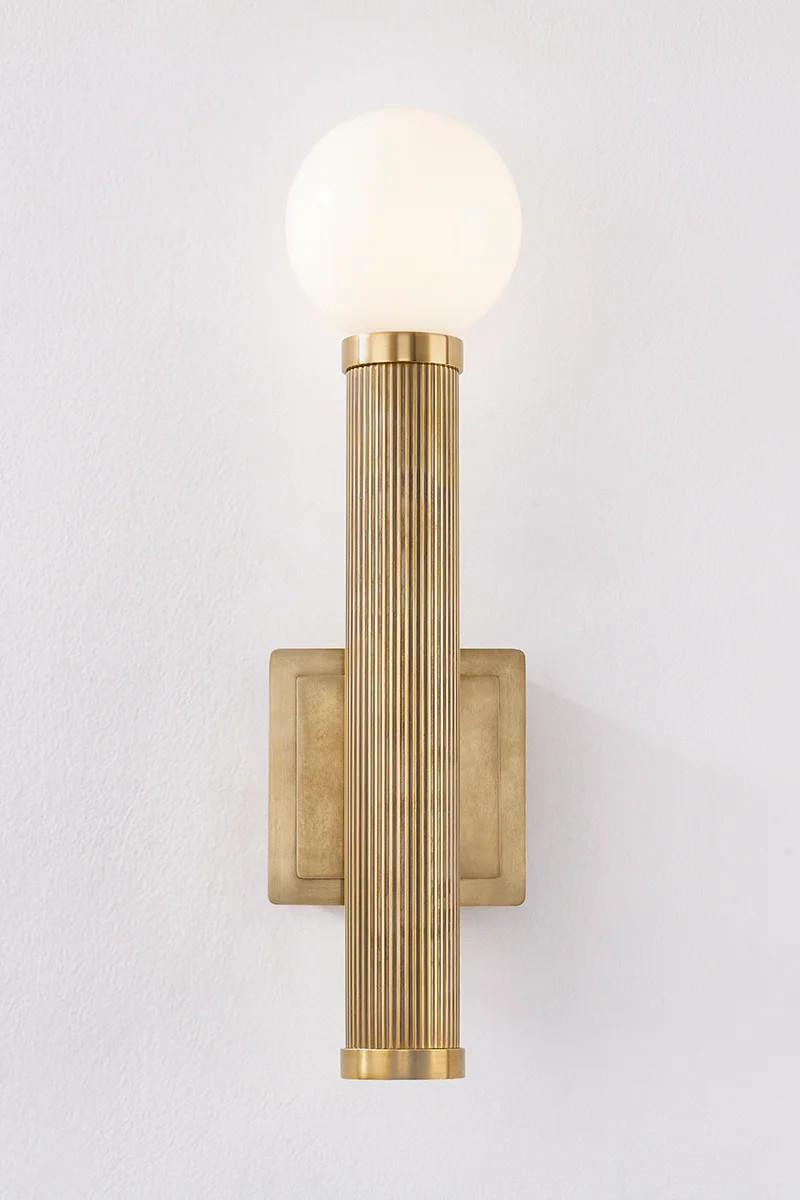 Corbett Pienza Wall Sconce, 1-Light, Brass, 20"H (373-01-VB CYAN)