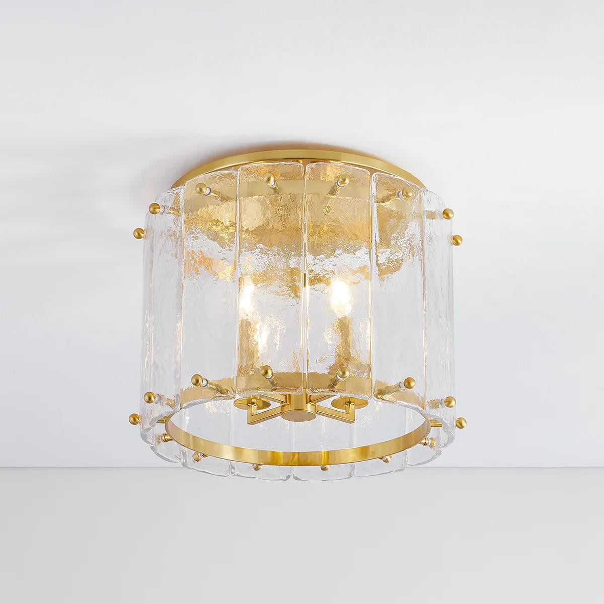 Corbett Rio Flush Mount, 4-Light, Brass, 16.75"W (375-17-VPB CZ71)