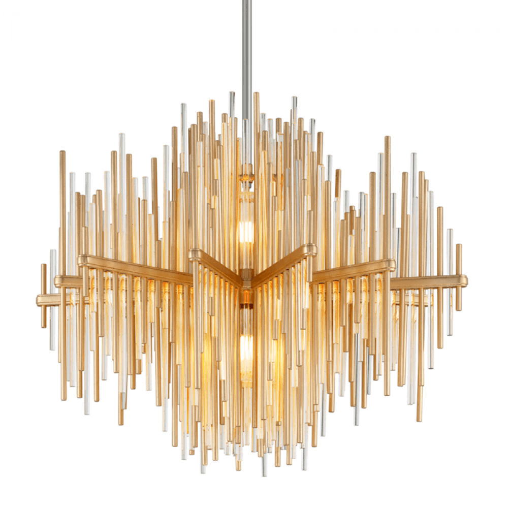 Corbett Theory Pendant Gold Leaf With Polished Stainless