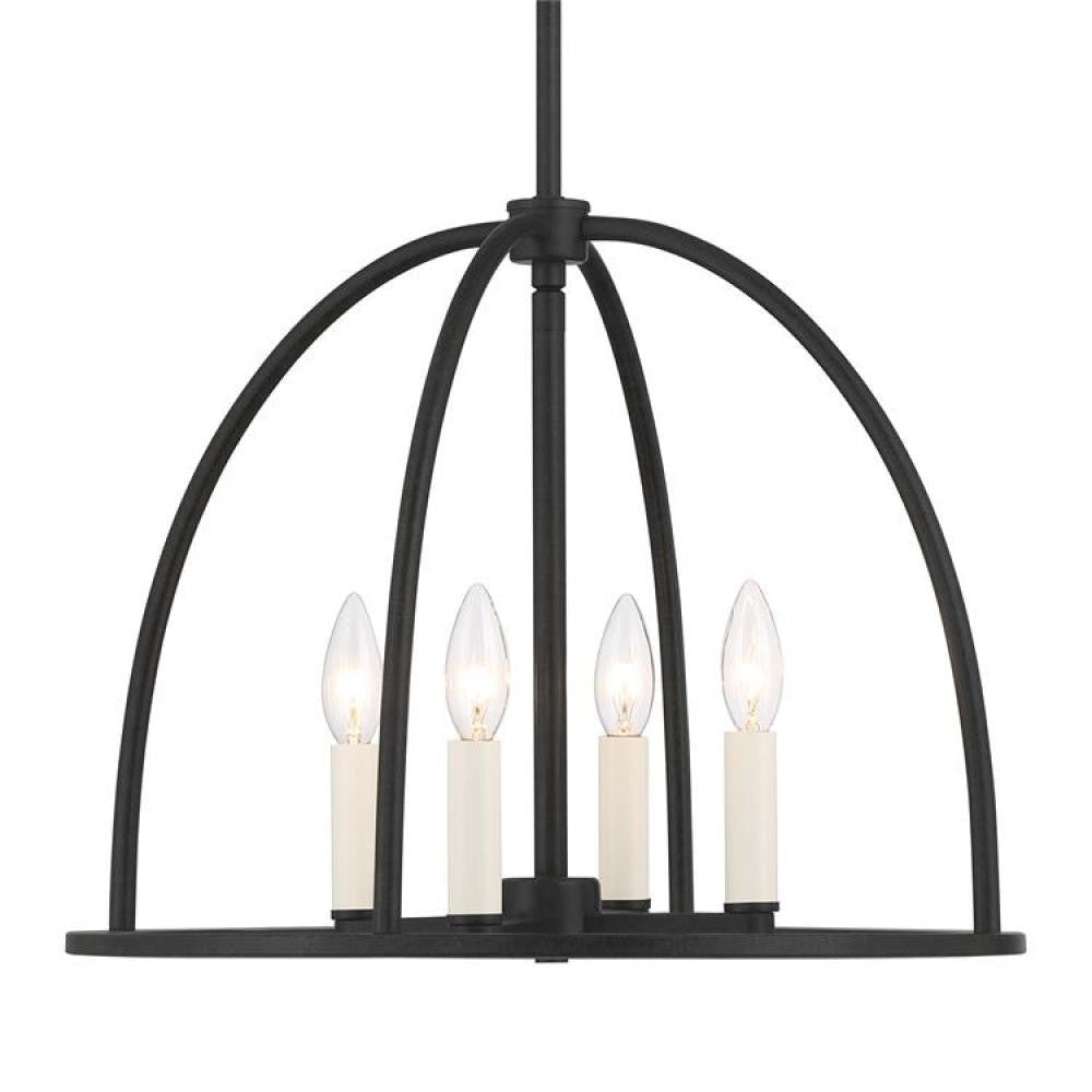 Crystorama Abbott 4 Light Chandelier Black