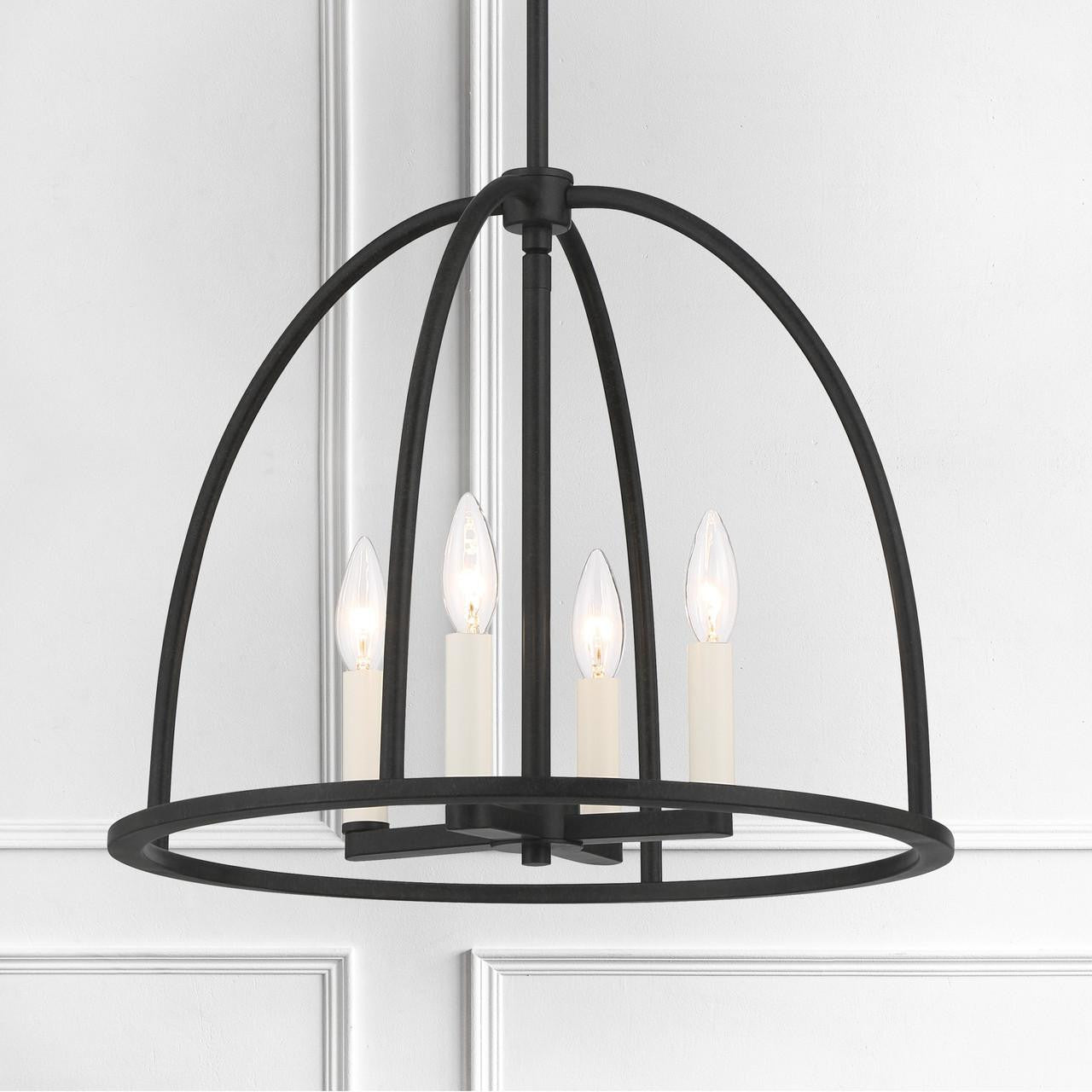 Crystorama Abbott Chandelier - Black 14.75"H