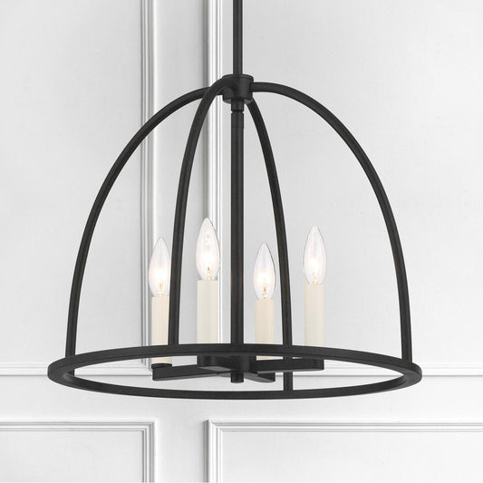 Crystorama Abbott Chandelier - Black 14.75"H