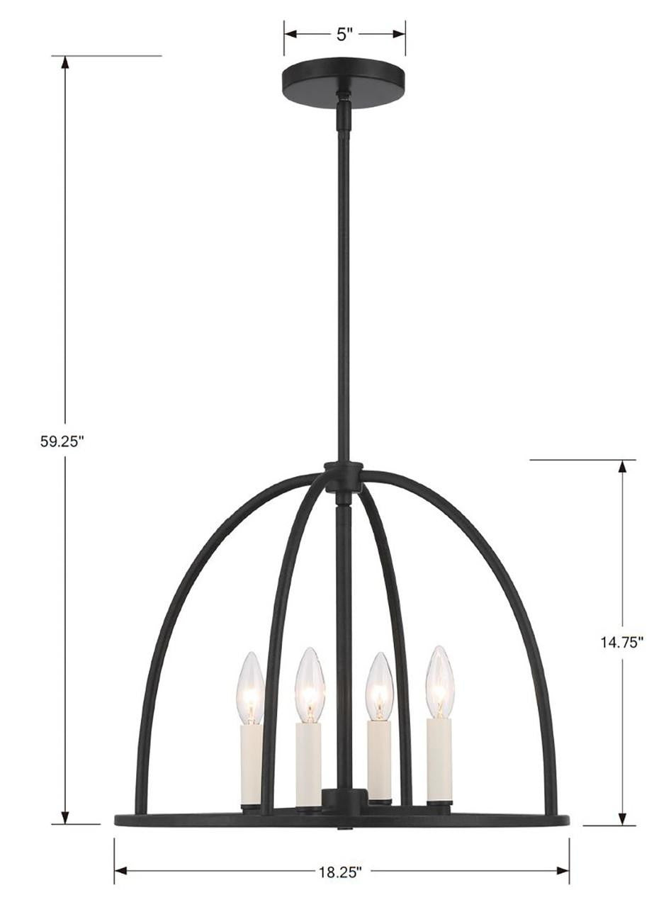 Crystorama Abbott 4 Light Chandelier Vibrant Gold