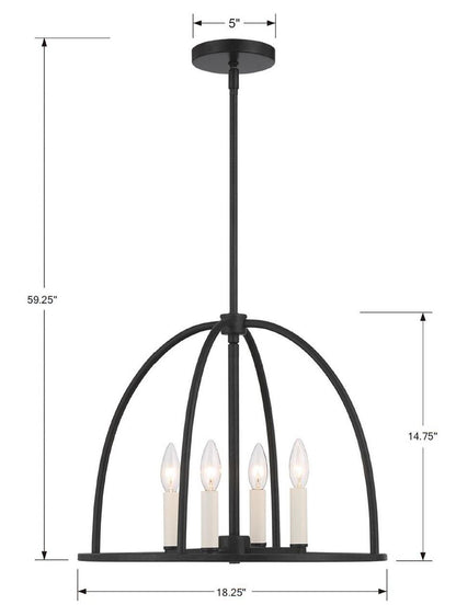 Crystorama Abbott 4 Light Chandelier Vibrant Gold
