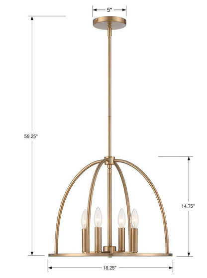 Crystorama Abbott Chandelier - Vibrant Gold 14.75"H