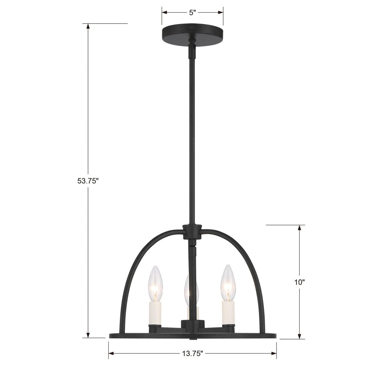 Crystorama Abbott Semi Flush Mount Black