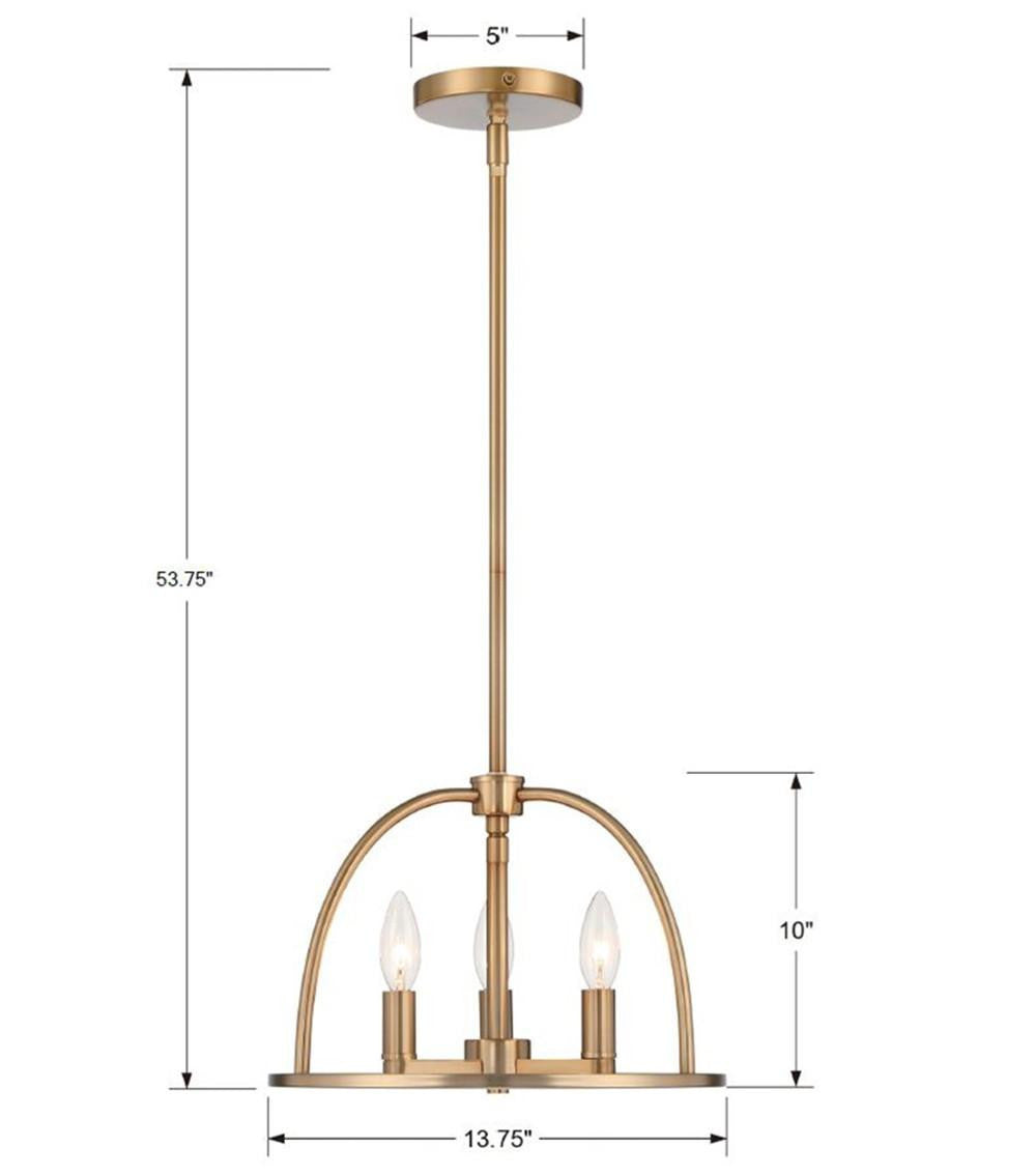 Crystorama Abbott Mini Chandelier - Vibrant Gold 10"H