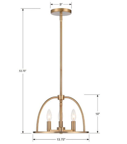 Crystorama Abbott Mini Chandelier - Vibrant Gold 10"H