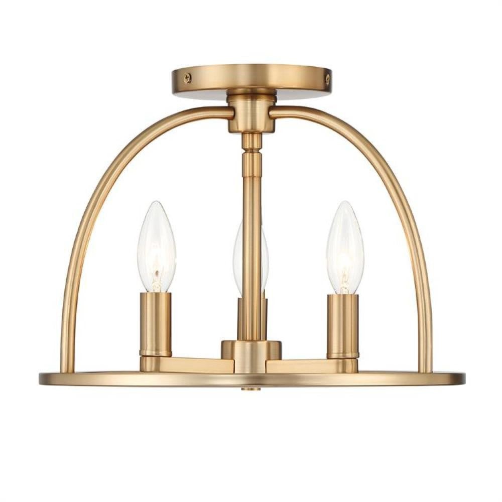 Crystorama Abbott Semi Flush Mount - Vibrant Gold 10"H