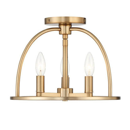 Crystorama Abbott Semi Flush Mount - Vibrant Gold 10"H