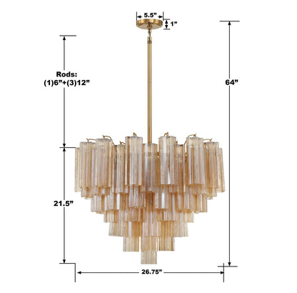 Crystorama Addis 12 Light Chandelier Aged Brass