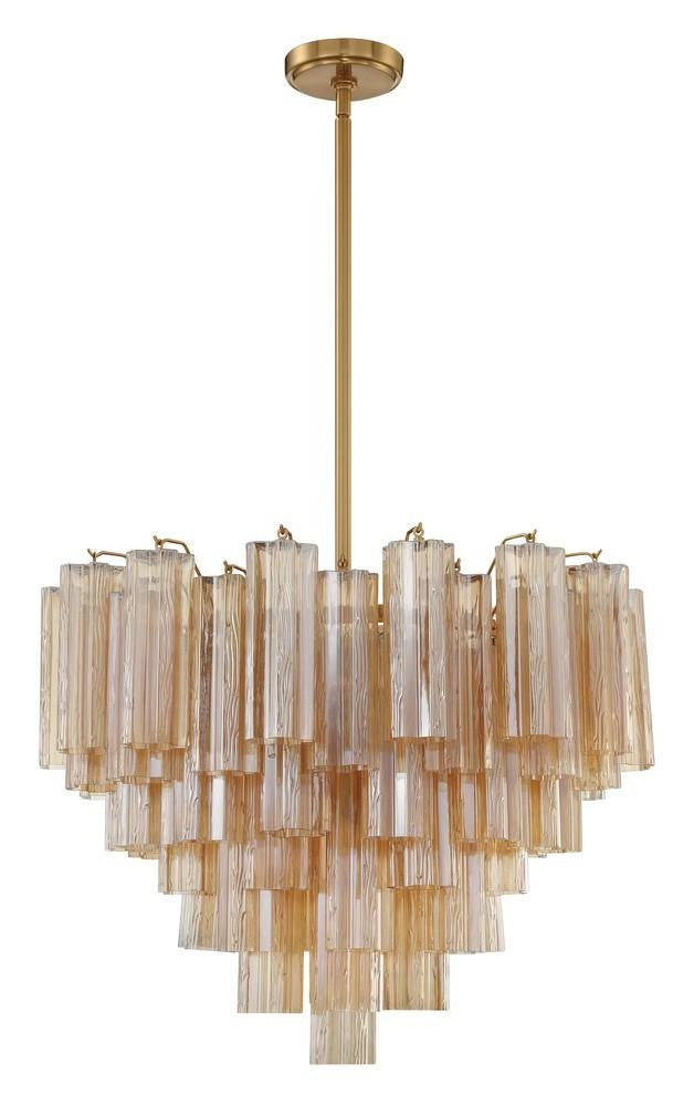 Crystorama Addis 12 Light Chandelier Aged Brass