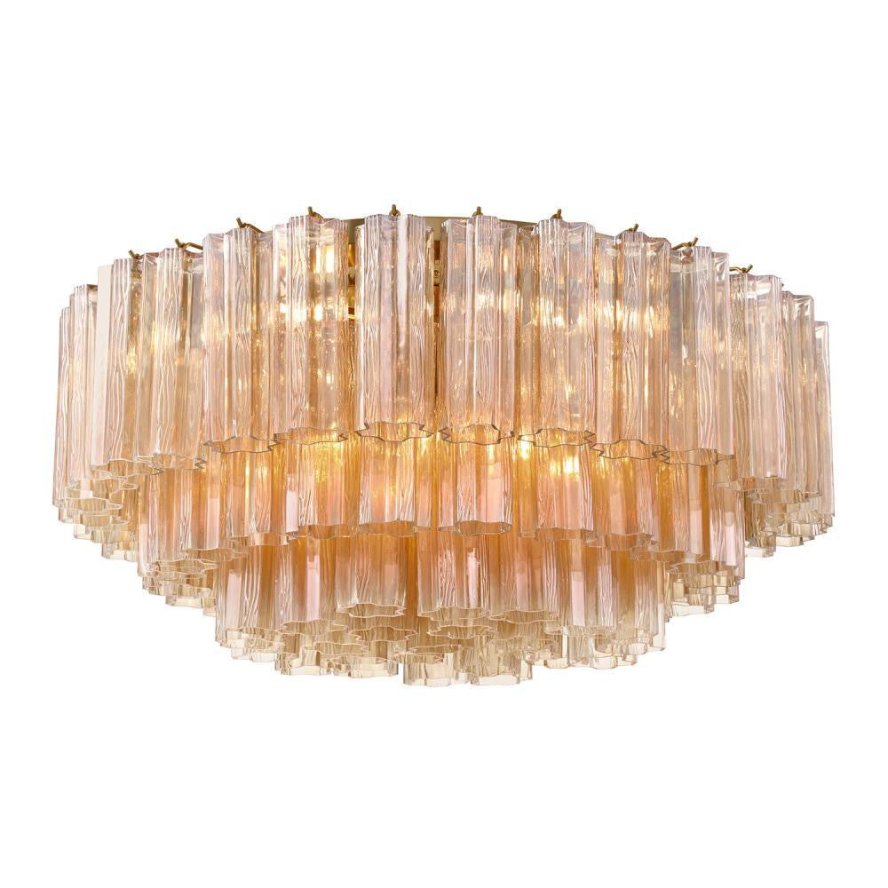 Crystorama Addis 16 Light Flush Mount Aged Brass