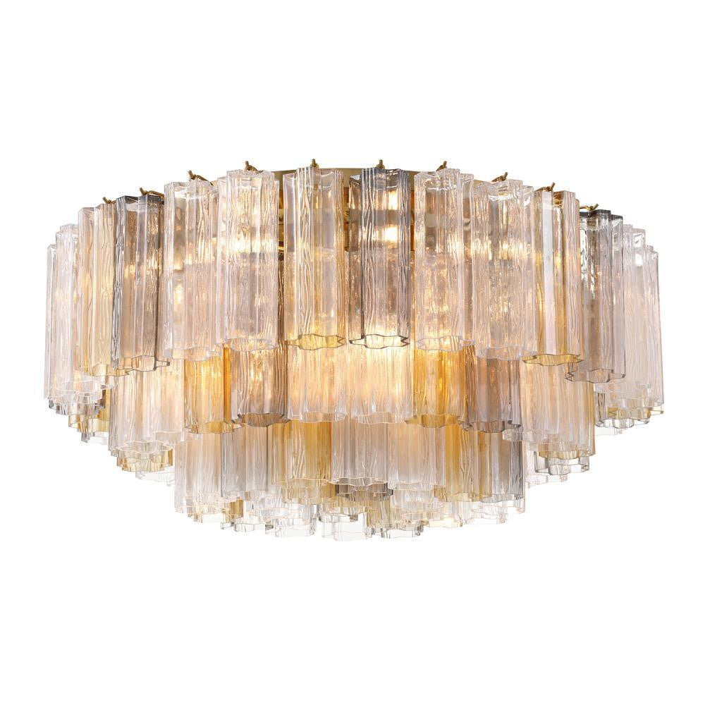 Crystorama Addis 16 Light Flush Mount Aged Brass