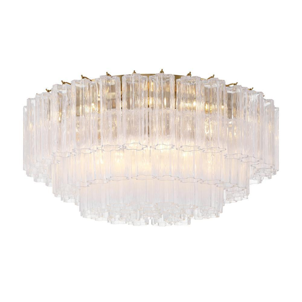 Crystorama Addis 16 Light Flush Mount Aged Brass