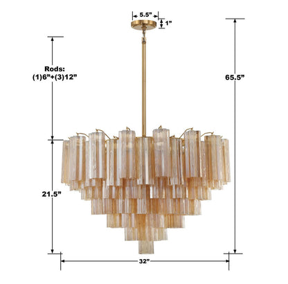 Crystorama Addis 16 Light Chandelier Aged Brass