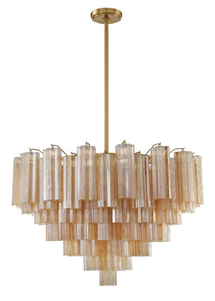 Crystorama Addis 16 Light Chandelier Aged Brass
