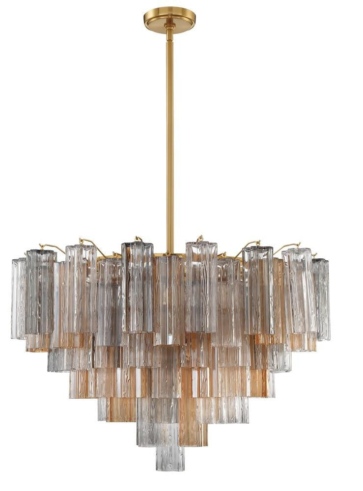 Crystorama Addis 16 Light Chandelier Aged Brass